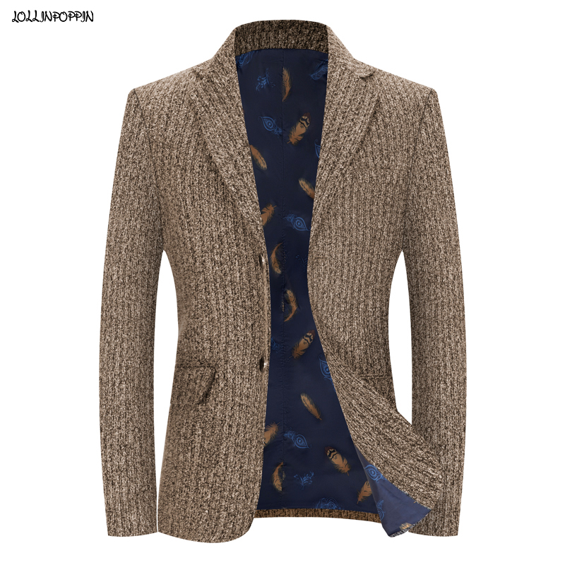 비즈니스 캐주얼 남성 카키 드레스 정장 재킷 노치 옷깃 2022 새로운 수직 줄무늬 두 버튼 싱글 브레스트 남성 가을 코트
